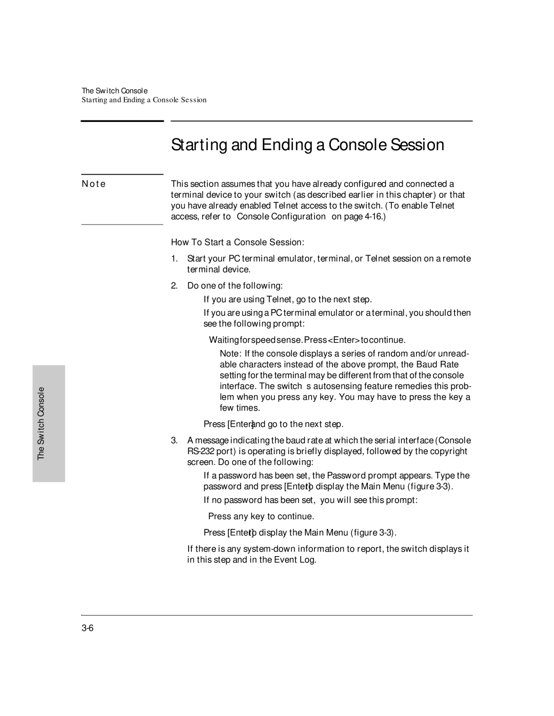 HP J3178A manual Starting and Ending a Console Session, How To Start a Console Session 