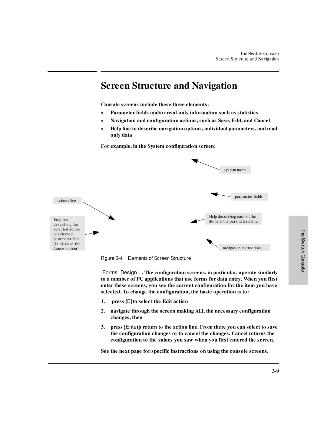 HP J3178A manual Screen Structure and Navigation, Actions line 