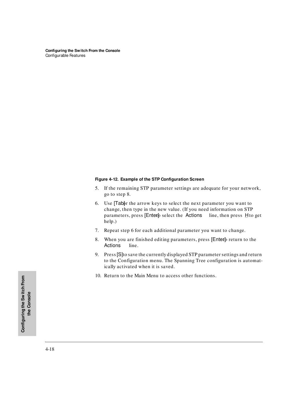 HP J3178A manual Example of the STP Configuration Screen 