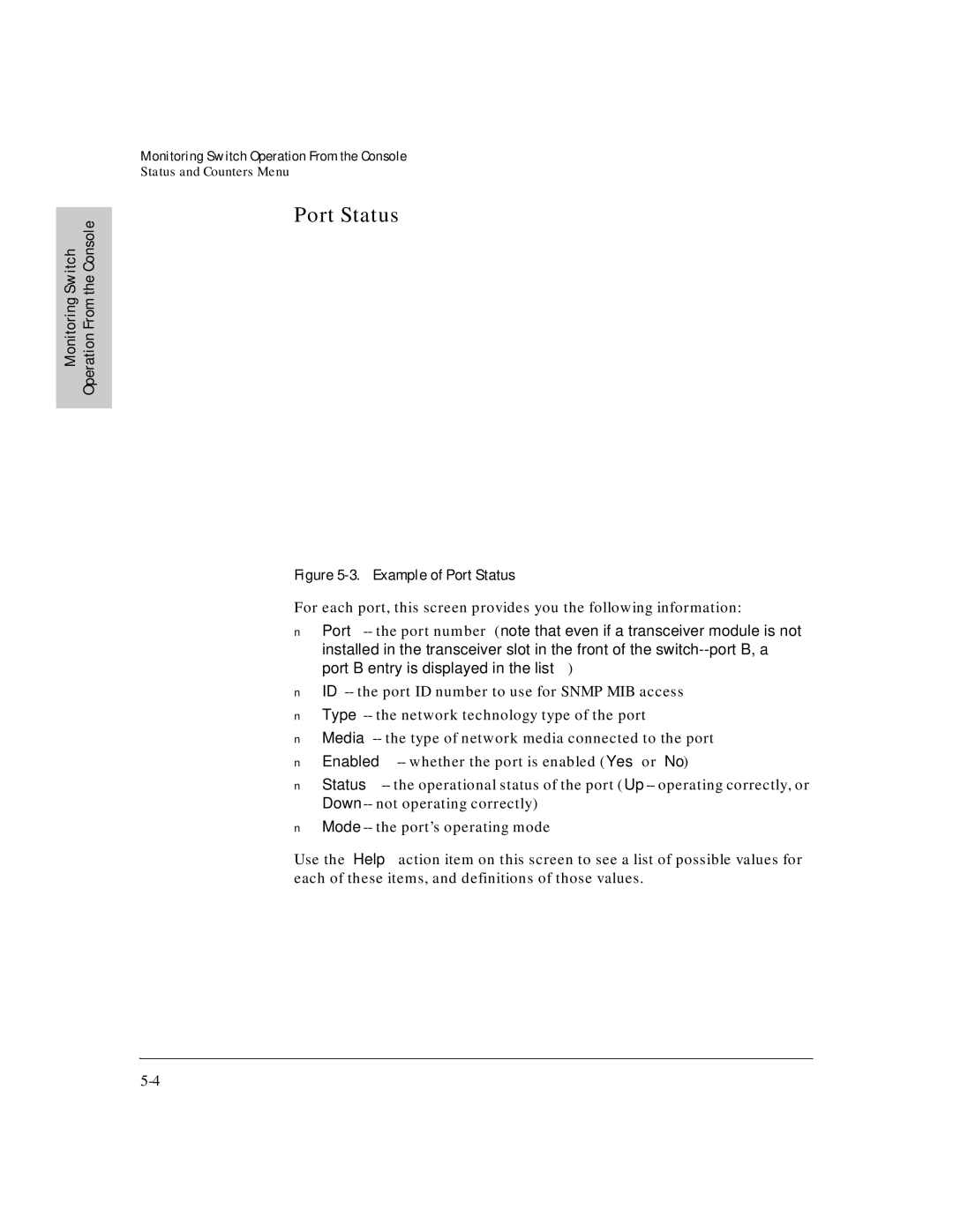 HP J3178A manual Example of Port Status 