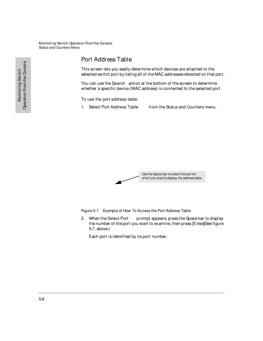 HP J3178A manual Port Address Table, To use the port address table 