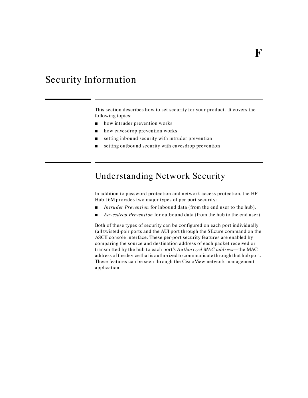 HP J3188A manual Security Information, Understanding Network Security 