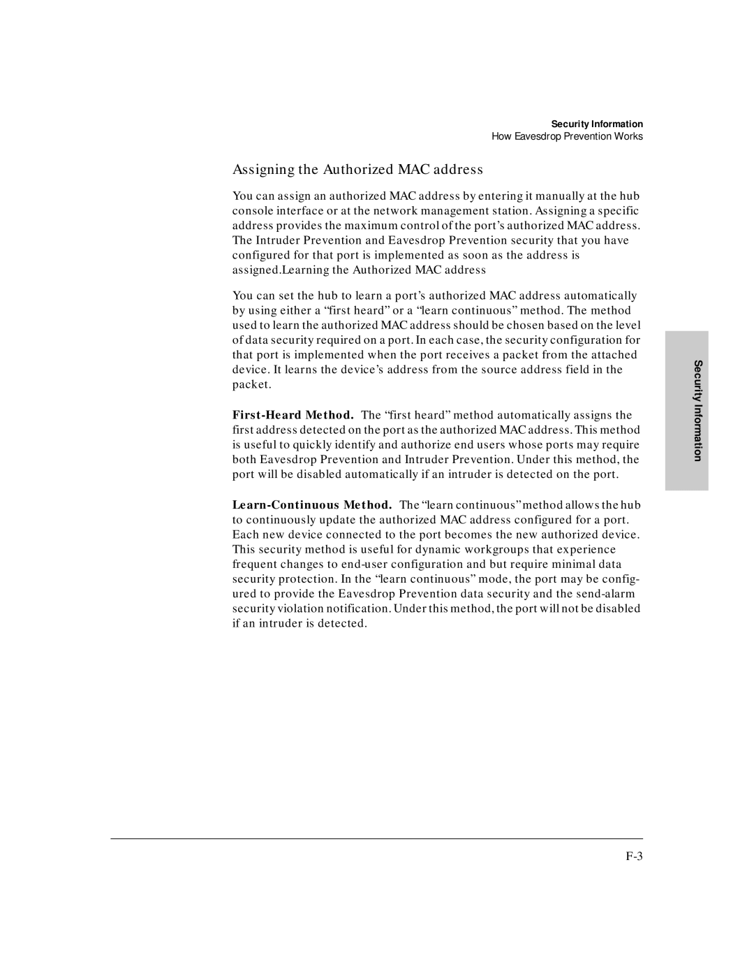 HP J3188A manual Assigning the Authorized MAC address 