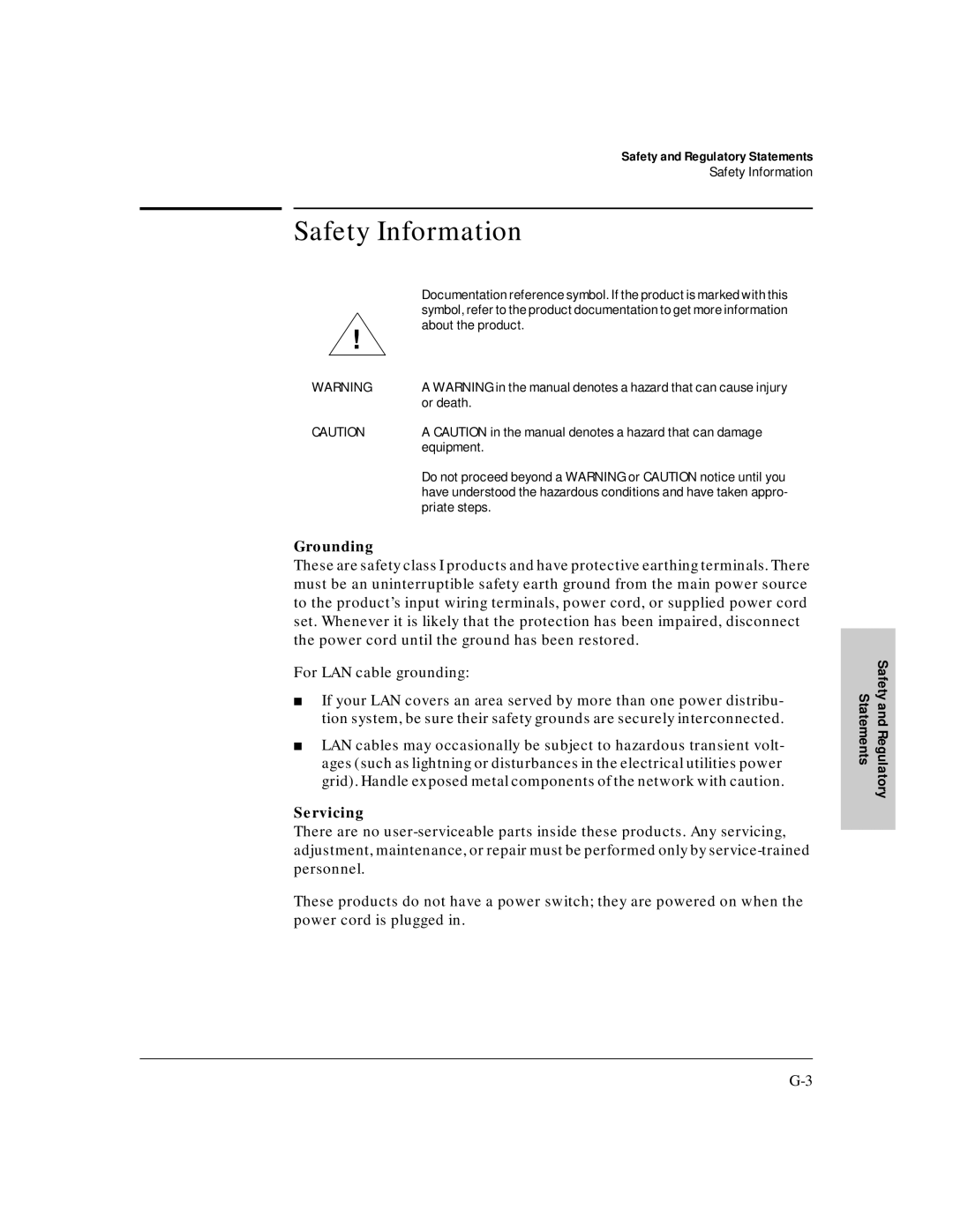 HP J3188A manual Safety Information, Grounding 