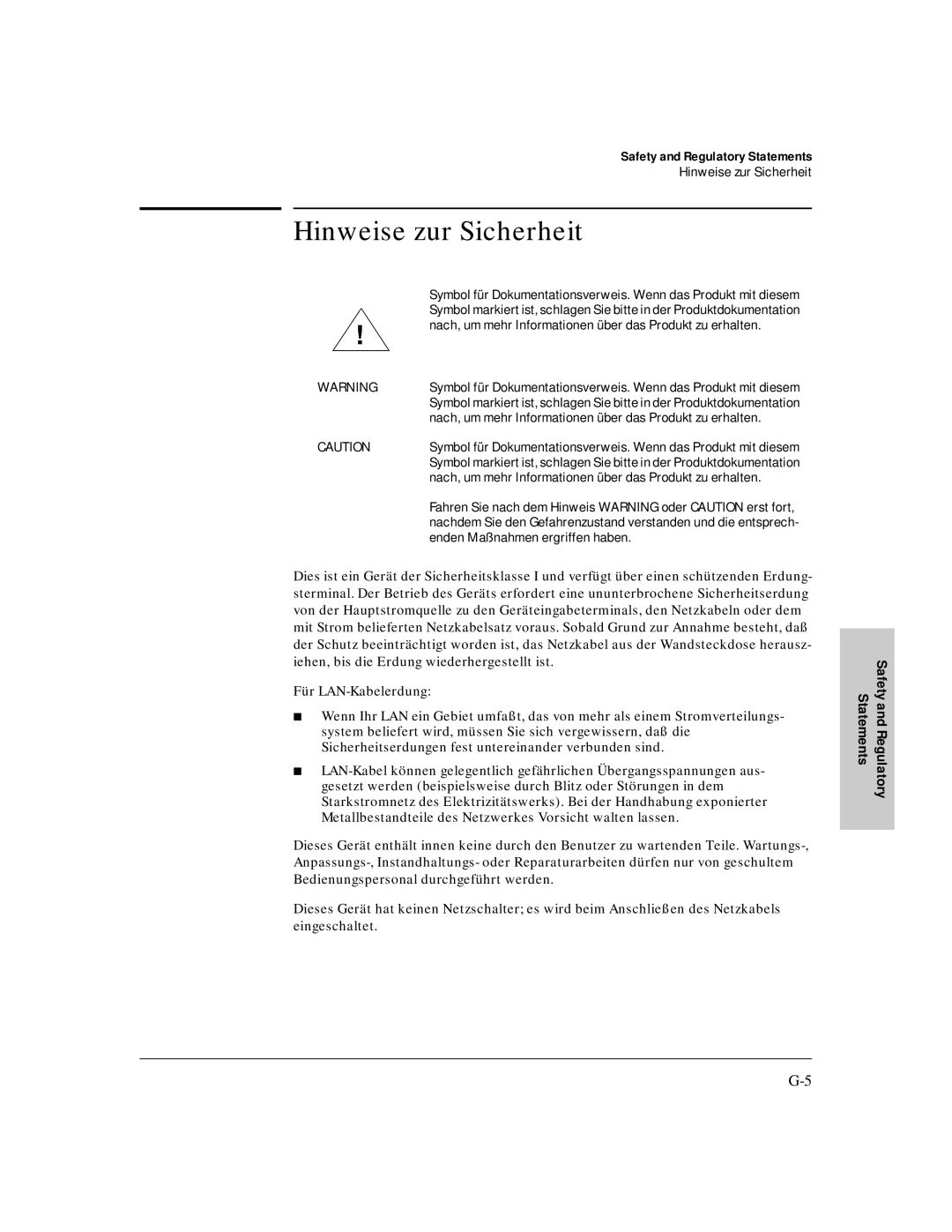 HP J3188A manual Hinweise zur Sicherheit 