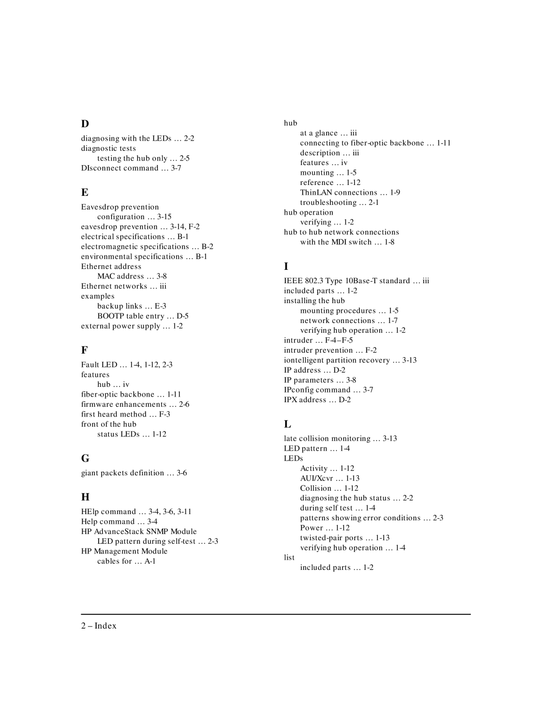 HP J3188A manual Diagnosing with the LEDs … 2-2 diagnostic tests 