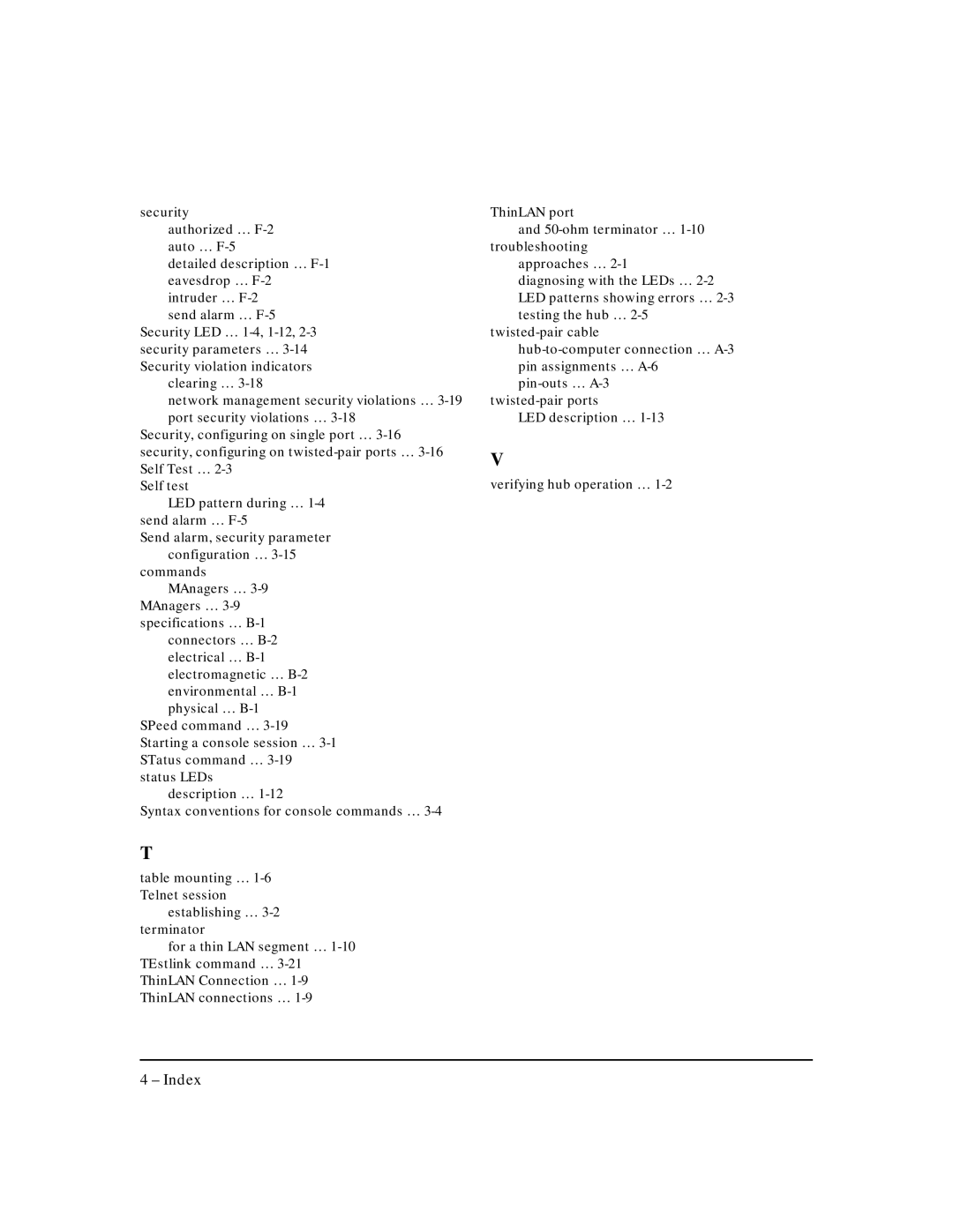 HP J3188A manual LED description … Verifying hub operation … 