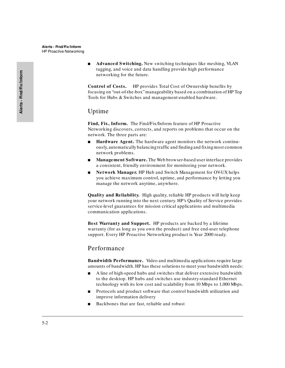 HP J3250M manual Uptime, Performance 