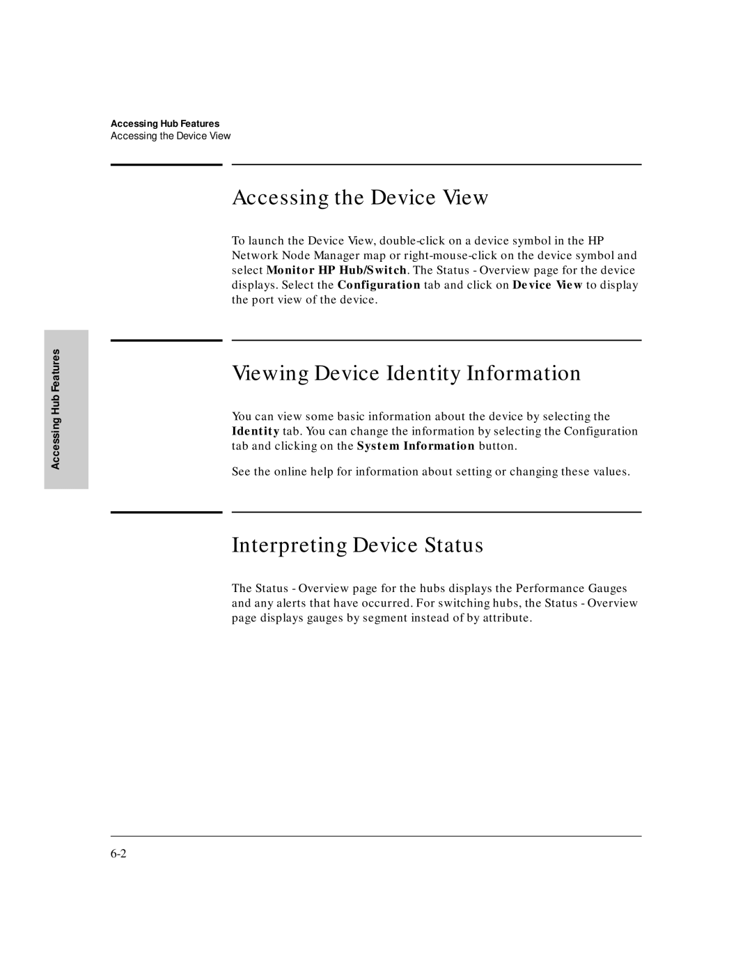 HP J3250M manual Accessing the Device View, Viewing Device Identity Information, Interpreting Device Status 