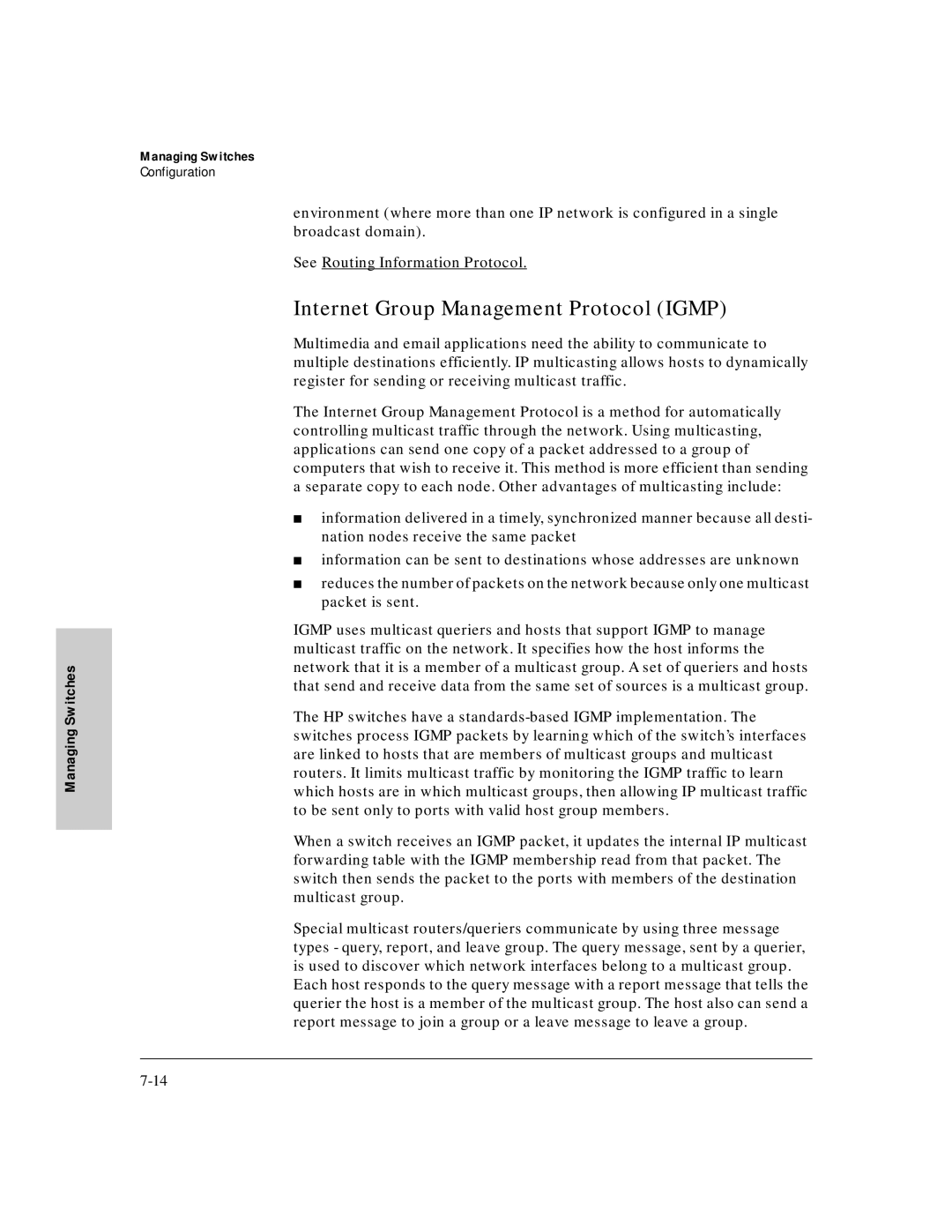 HP J3250M manual Internet Group Management Protocol Igmp 