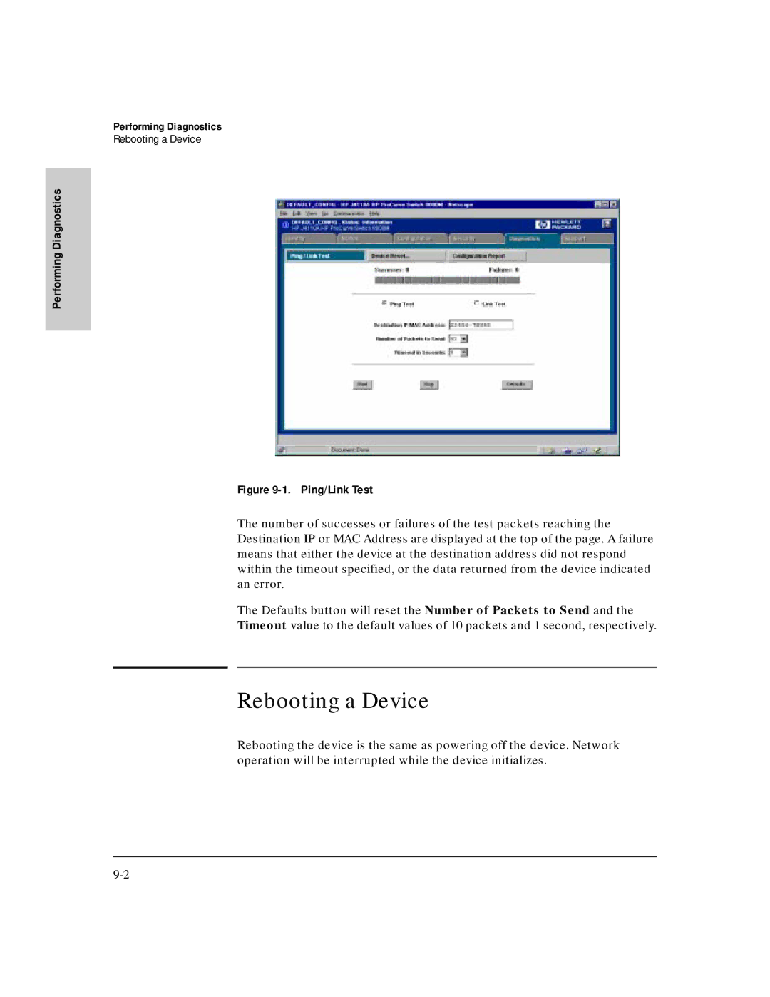 HP J3250M manual Rebooting a Device 