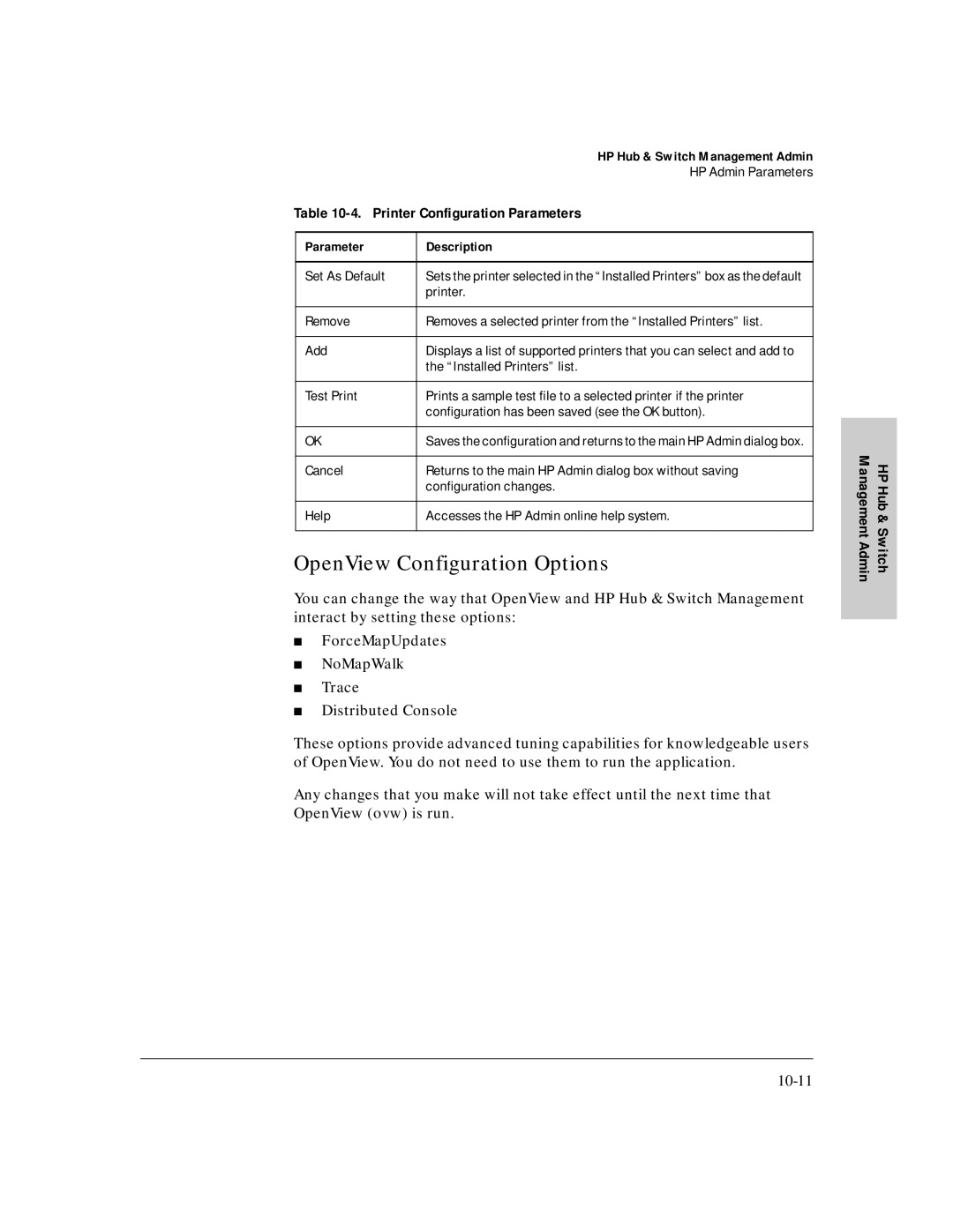 HP J3250M manual OpenView Configuration Options, Set As Default, Installed Printers list 