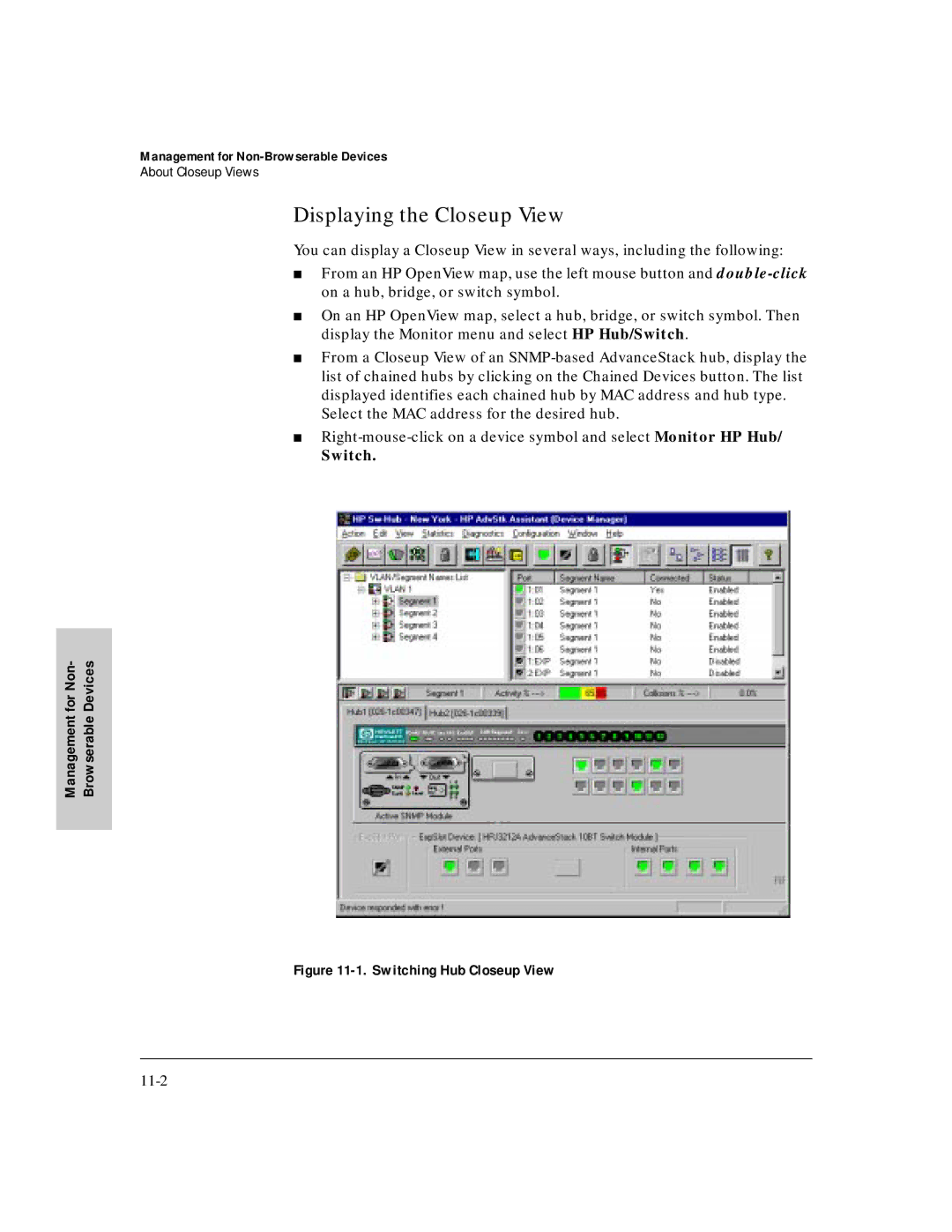 HP J3250M manual Displaying the Closeup View, For Non Devices, About Closeup Views 