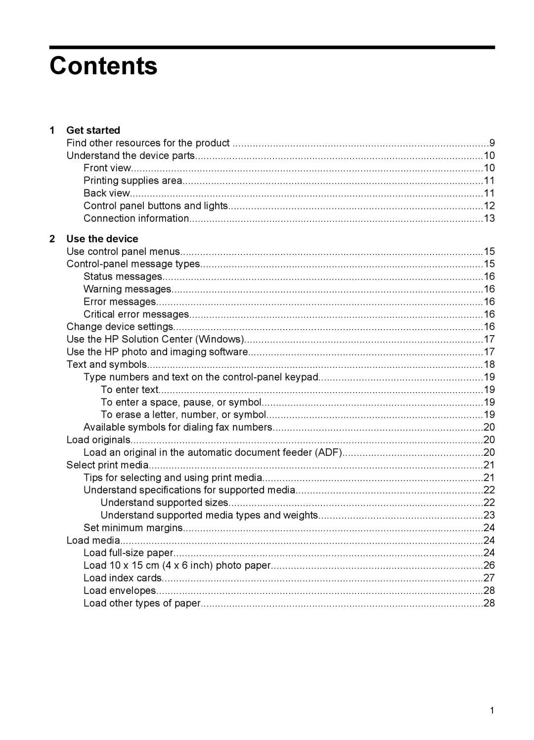 HP J3680, J3650 manual Contents 