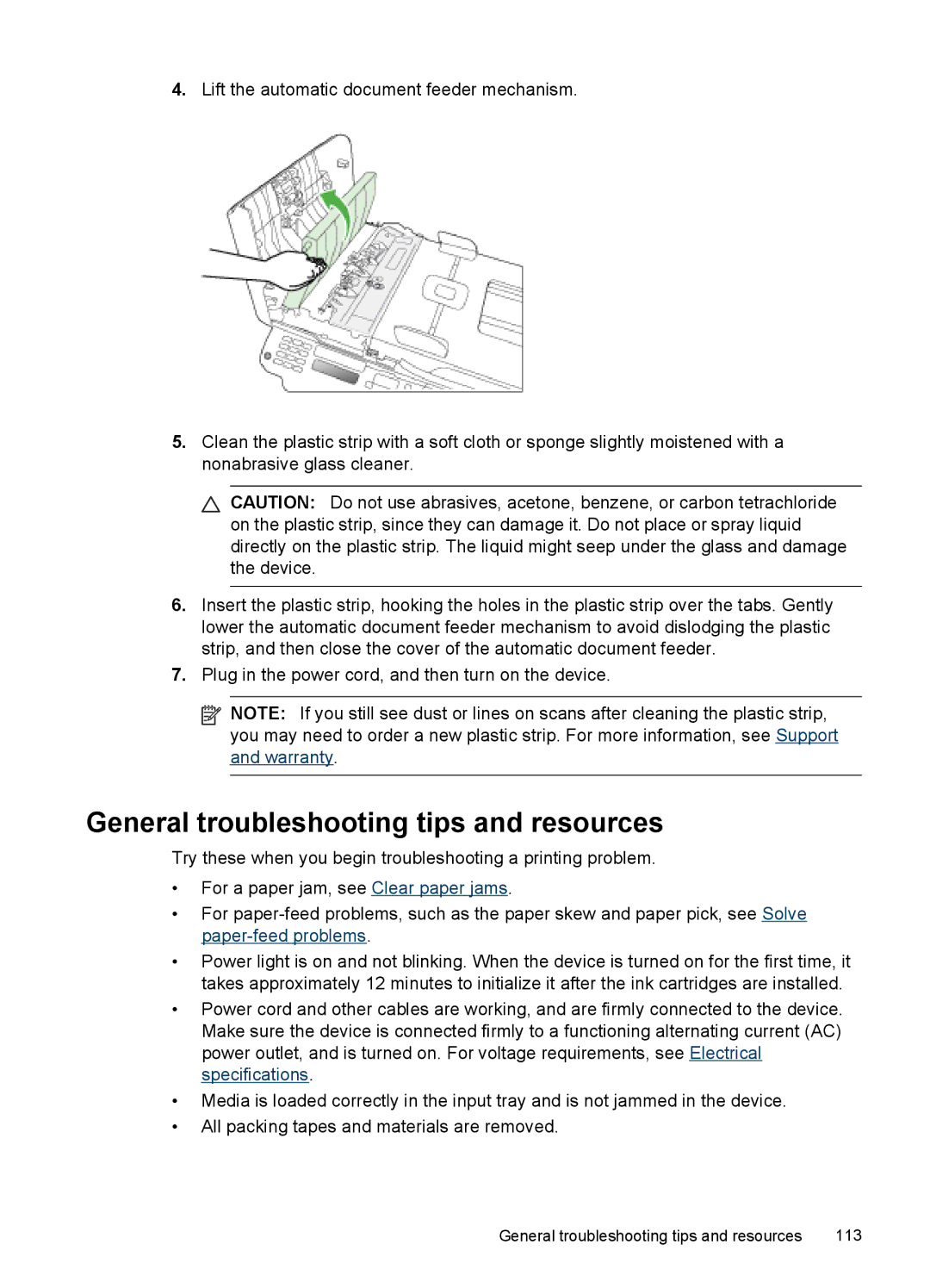 HP J4500, J4580 manual General troubleshooting tips and resources 