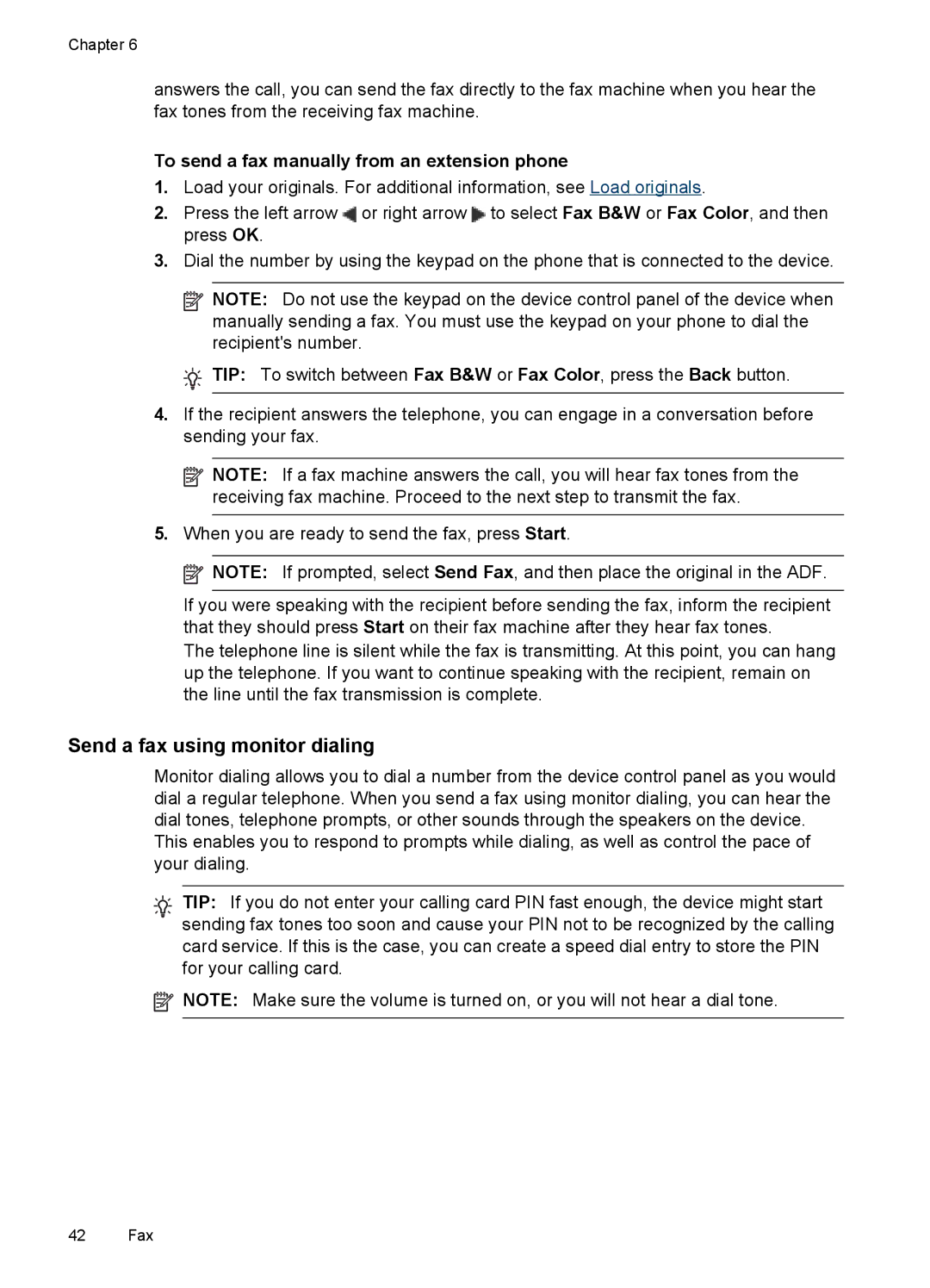 HP J4580, J4500 Send a fax using monitor dialing, To send a fax manually from an extension phone 