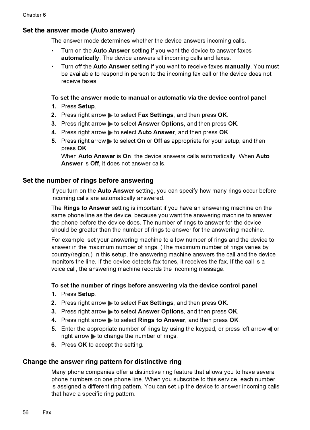 HP J4580, J4500 manual Set the answer mode Auto answer, Set the number of rings before answering 
