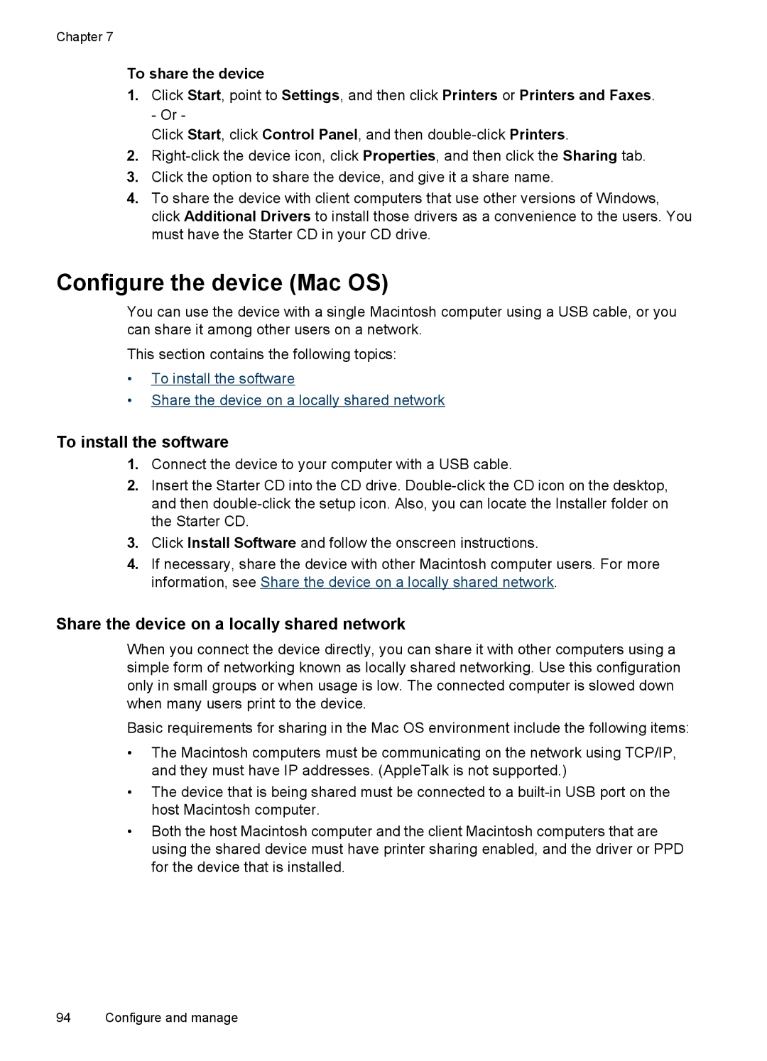 HP J4580, J4500 manual Configure the device Mac OS, To install the software 