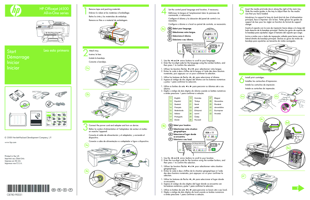 HP J4580 manual HP Officejet J4500 All-in-One series 