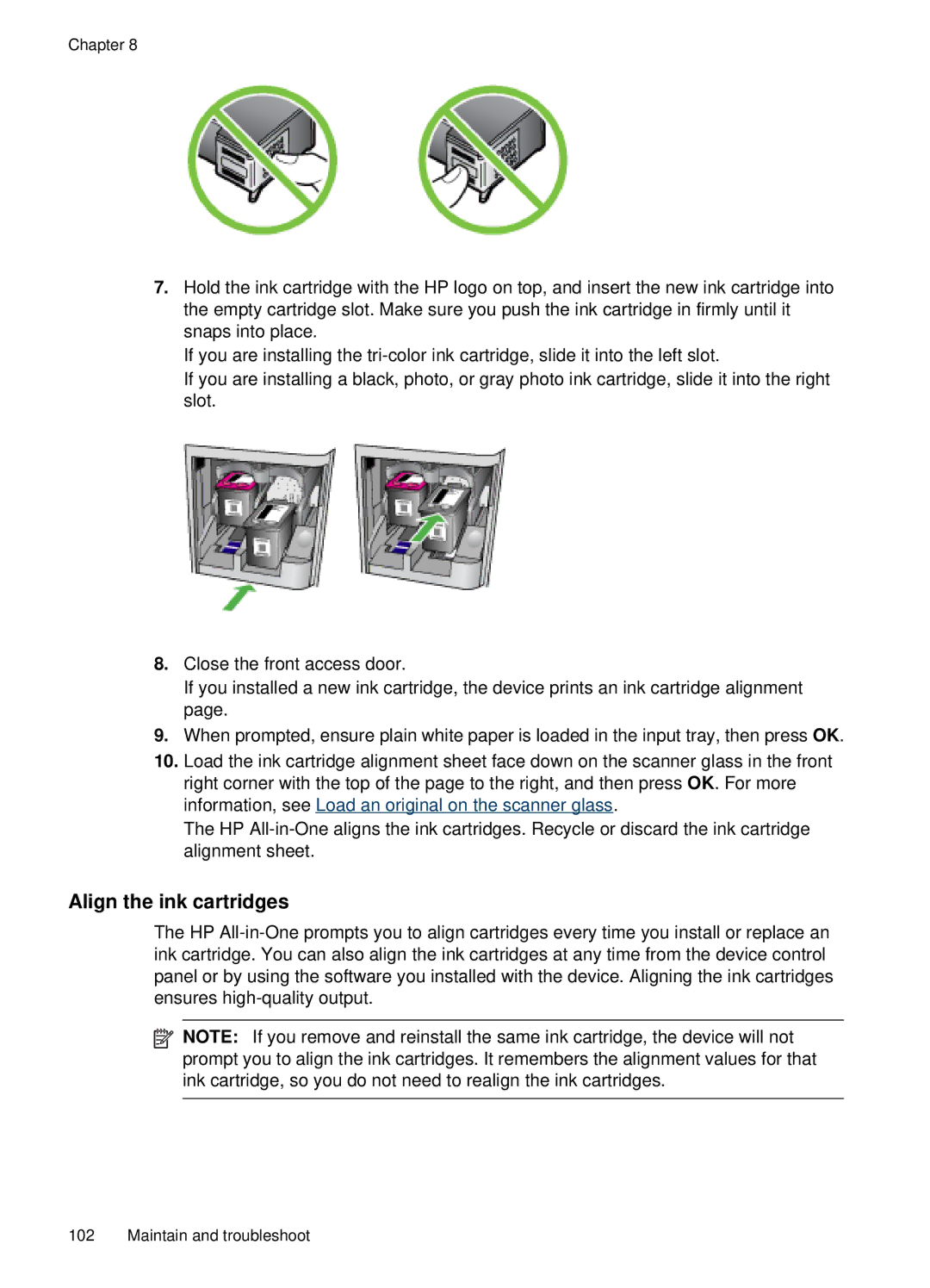 HP J4660 manual Align the ink cartridges 