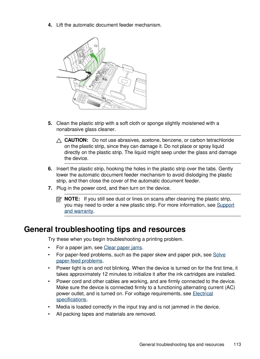 HP J4660 manual General troubleshooting tips and resources 