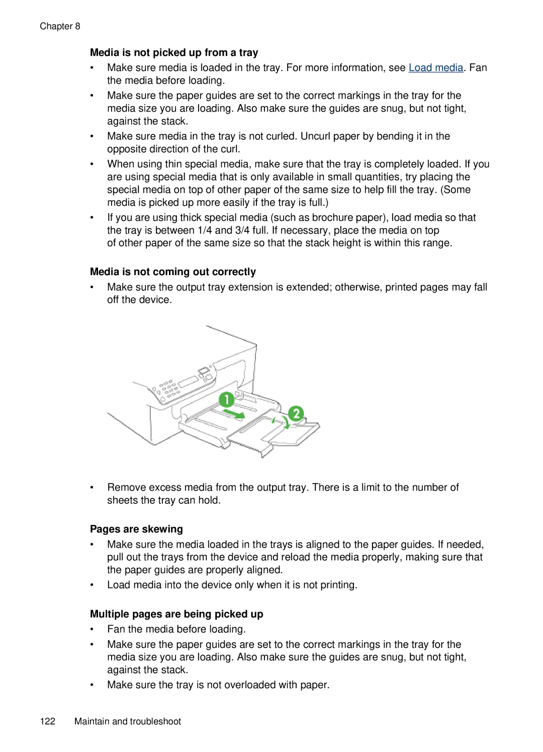 HP J4660 manual Media is not picked up from a tray, Media is not coming out correctly, Pages are skewing 