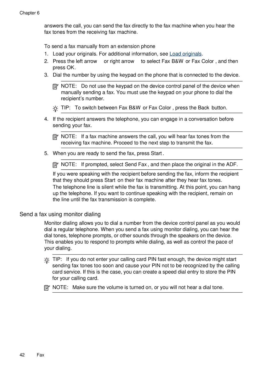 HP J4660 Send a fax using monitor dialing, To send a fax manually from an extension phone 