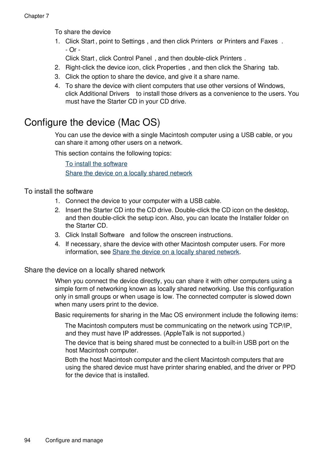 HP J4660 manual Configure the device Mac OS, To install the software 