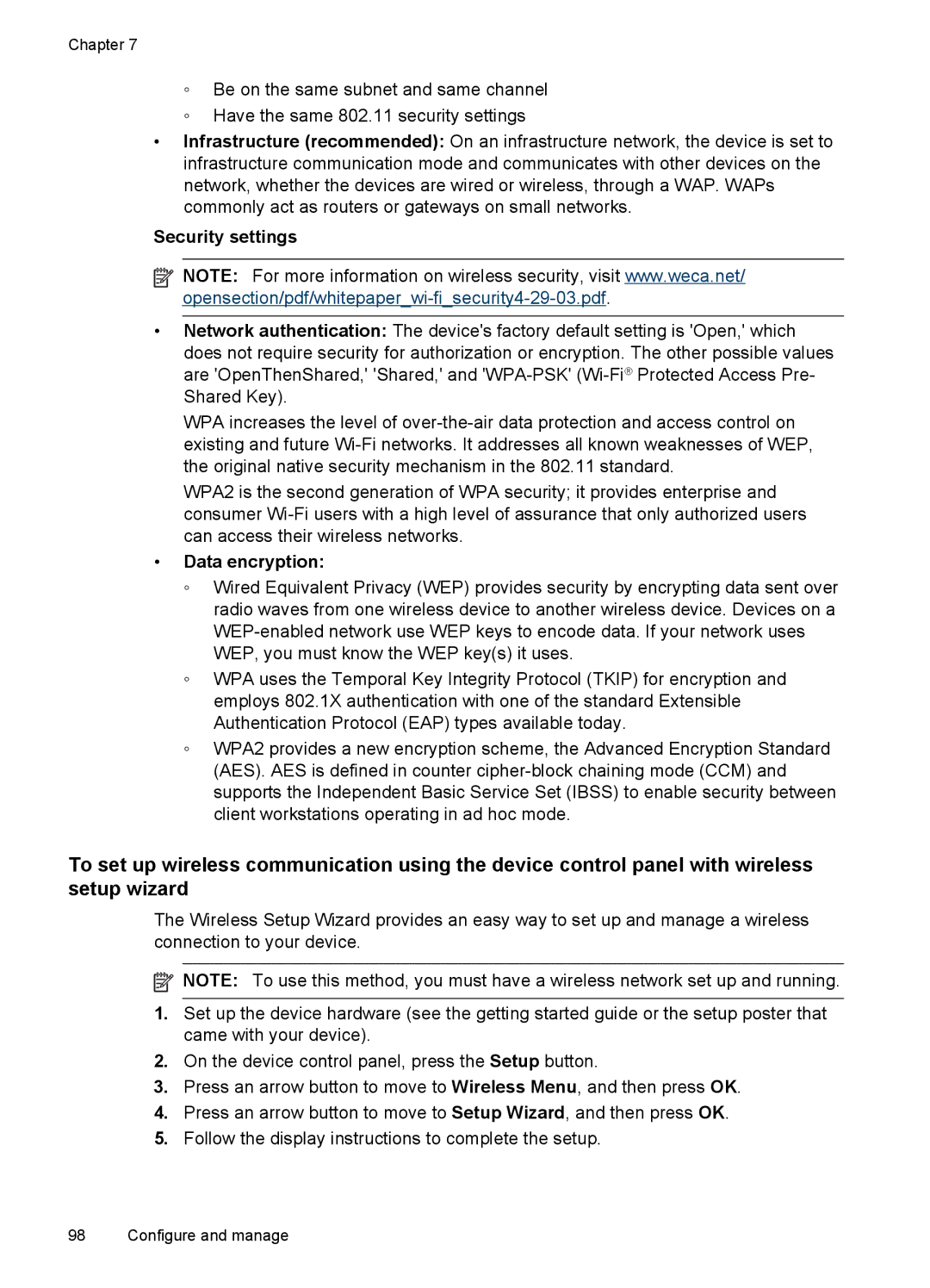 HP J4580, J4680, J4660, J4540, J4550 manual Security settings, Data encryption 