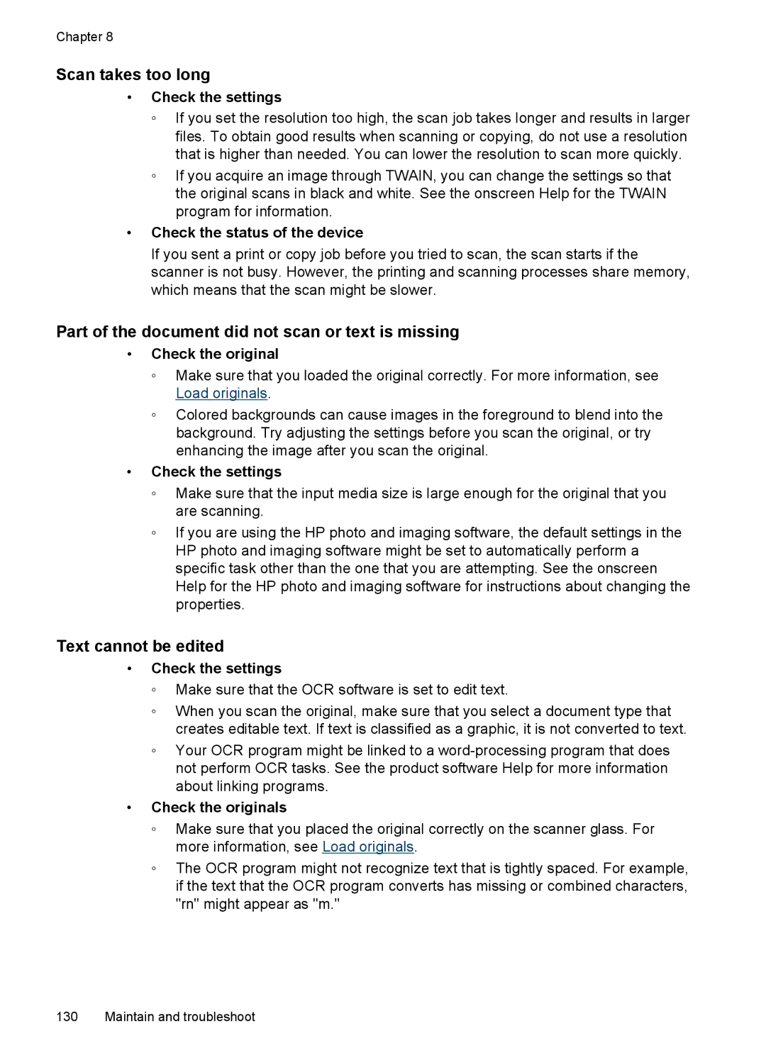 HP J4550, J4680, J4660 Scan takes too long, Part of the document did not scan or text is missing, Text cannot be edited 