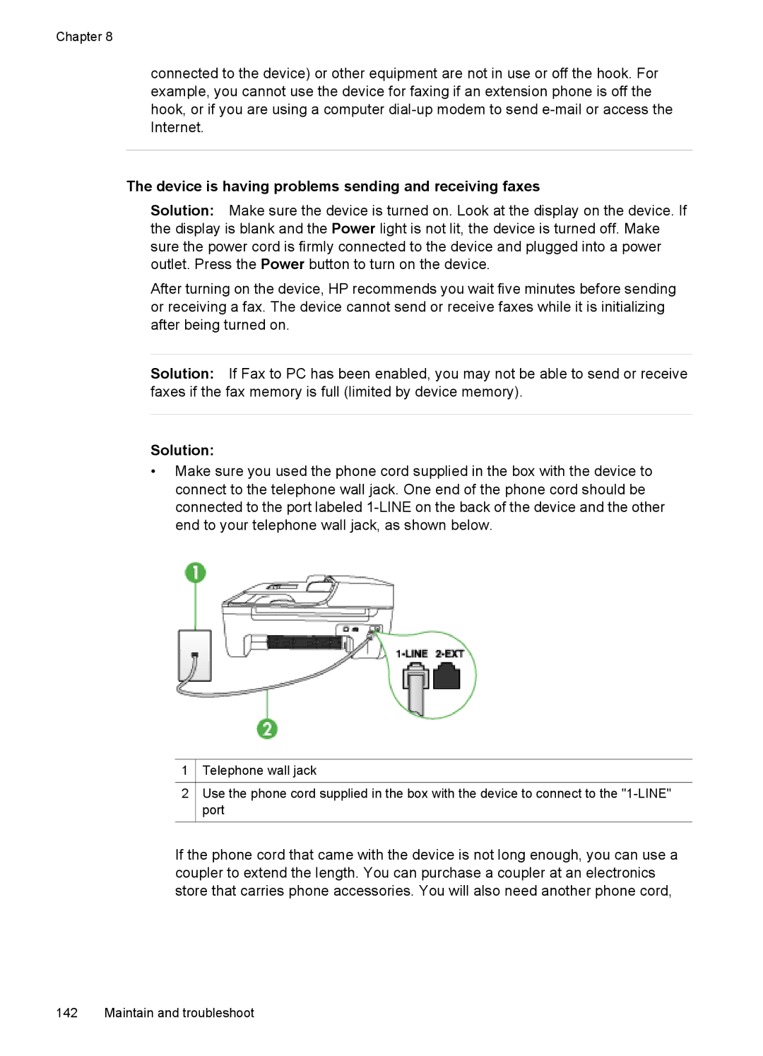 HP J4660, J4680, J4580, J4540, J4550 manual Device is having problems sending and receiving faxes 