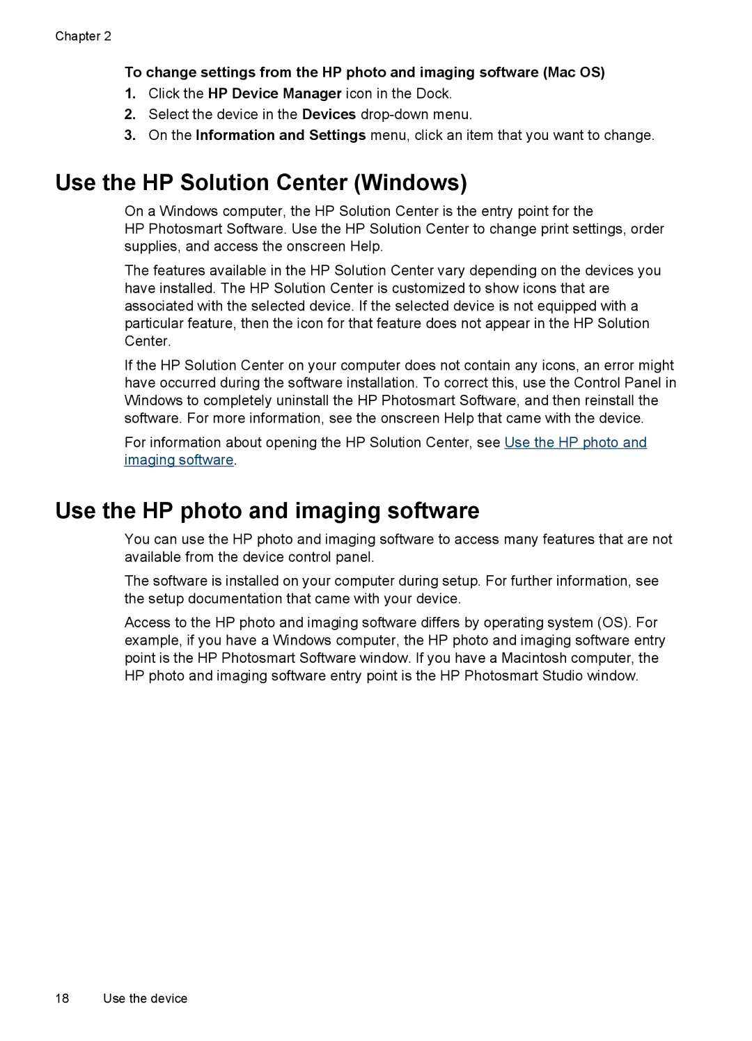 HP J4580, J4680, J4660, J4540, J4550 manual Use the HP Solution Center Windows, Use the HP photo and imaging software 