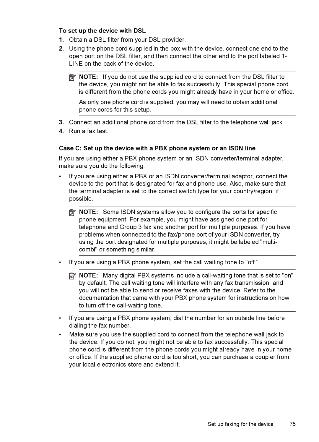 HP J4550, J4680, J4660, J4580, J4540 manual To set up the device with DSL 