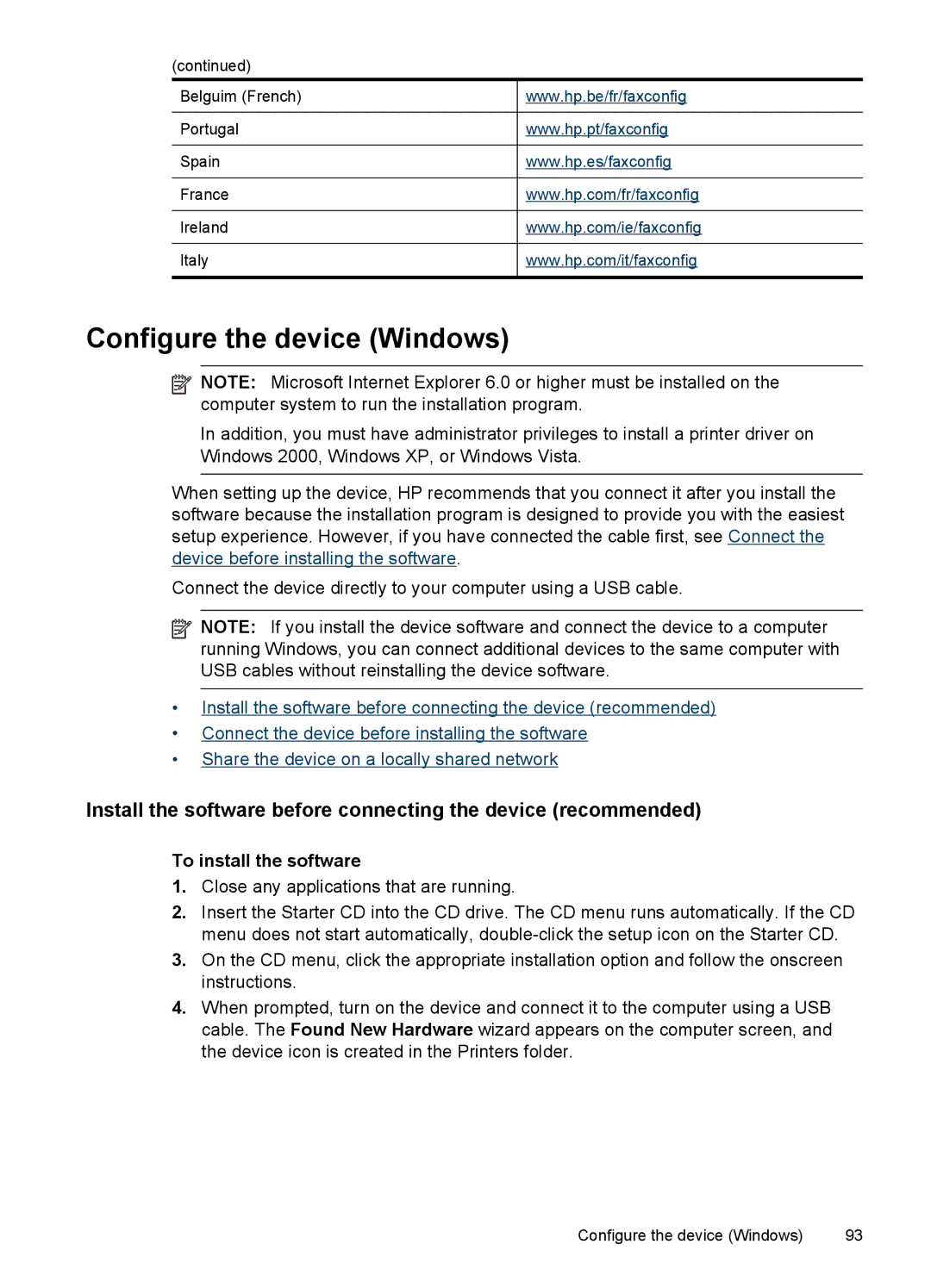 HP J4580, J4680, J4660, J4540, J4550 manual Configure the device Windows, To install the software 