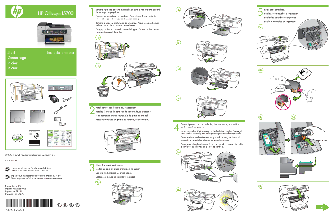 HP J5780, J5788, J5750, J5740, J5730 manual HP Officejet J5700 