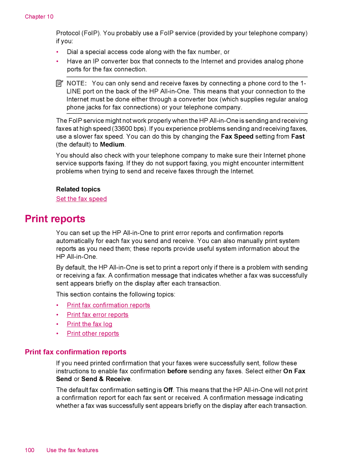 HP J5750, J5788, J5780, J5740 manual Print reports, Print fax confirmation reports 