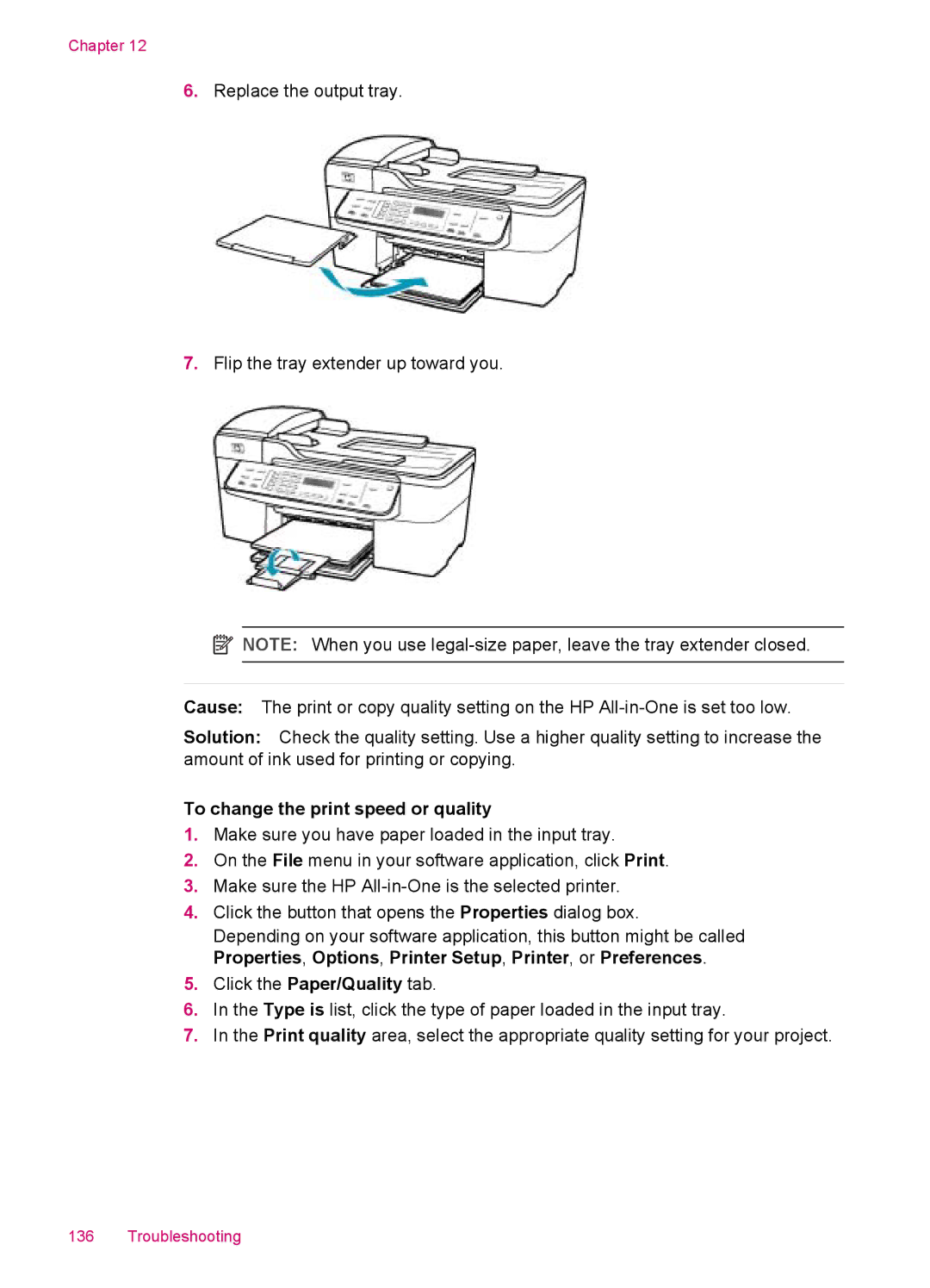 HP J5750, J5788, J5780, J5740 manual To change the print speed or quality 