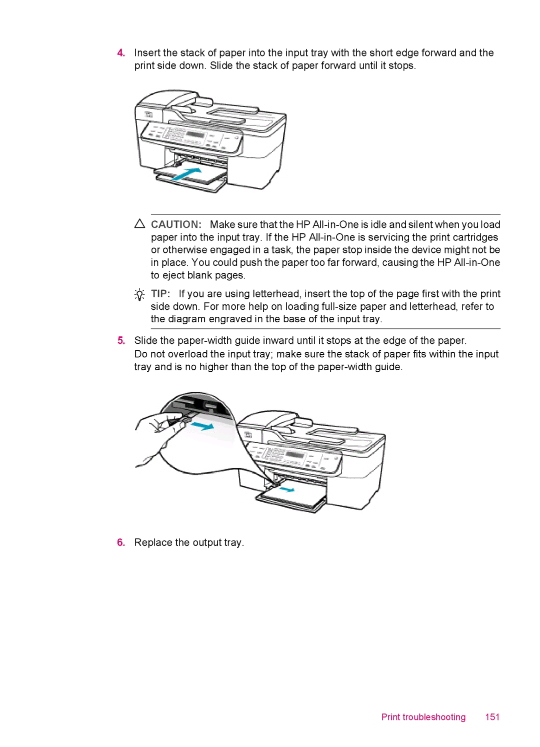 HP J5780, J5788, J5750, J5740 manual Print troubleshooting 151 