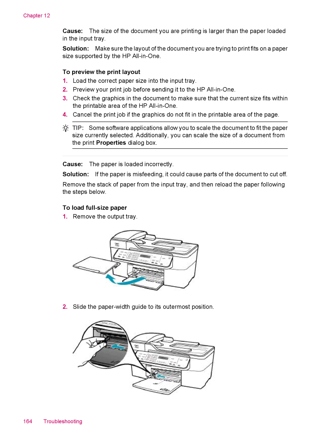 HP J5750, J5788, J5780, J5740 manual To preview the print layout, To load full-size paper 