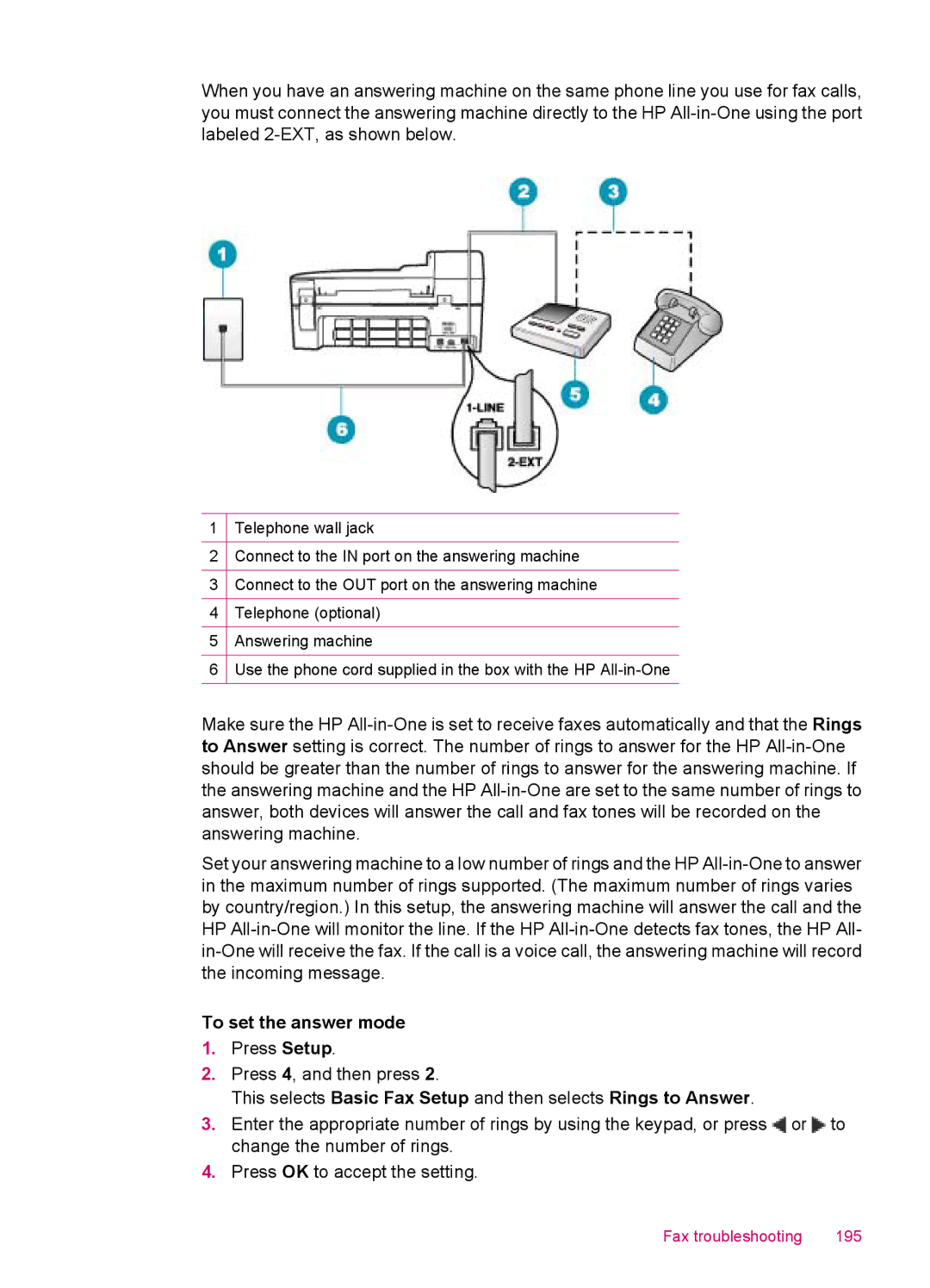 HP J5780, J5788, J5750, J5740 manual Fax troubleshooting 195 