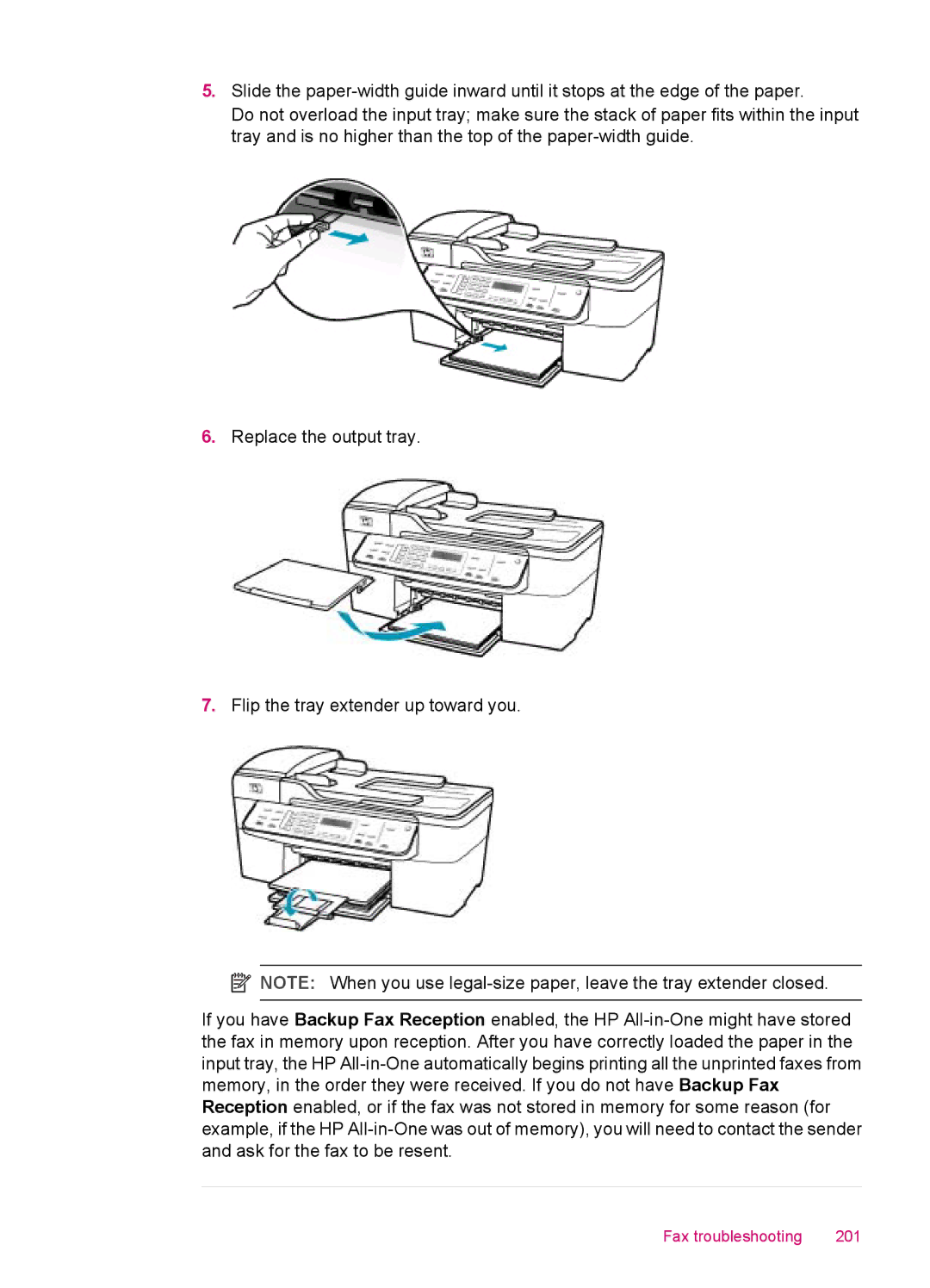 HP J5740, J5788, J5780, J5750 manual Fax troubleshooting 201 