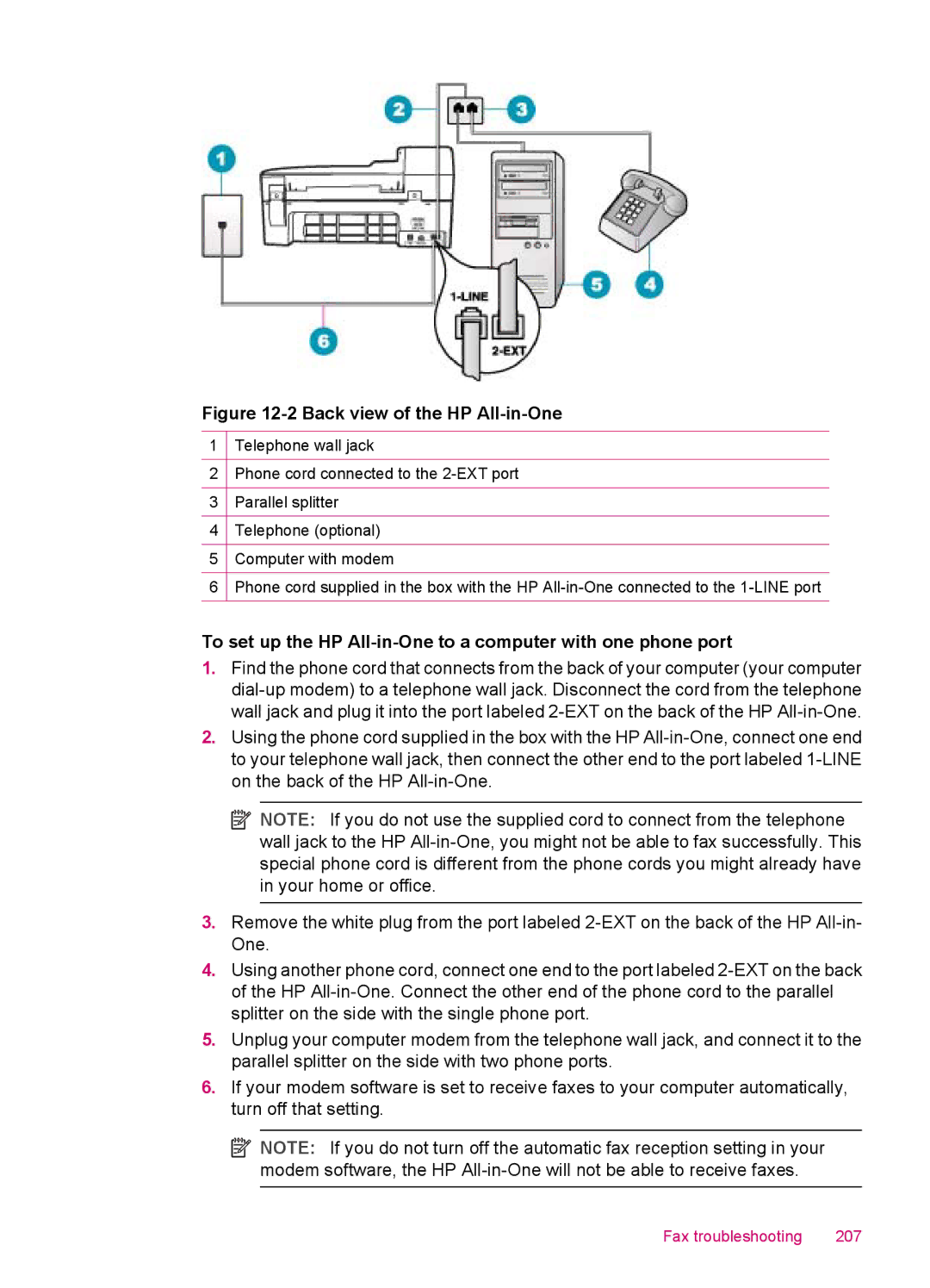 HP J5780, J5788, J5750, J5740 manual Fax troubleshooting 207 