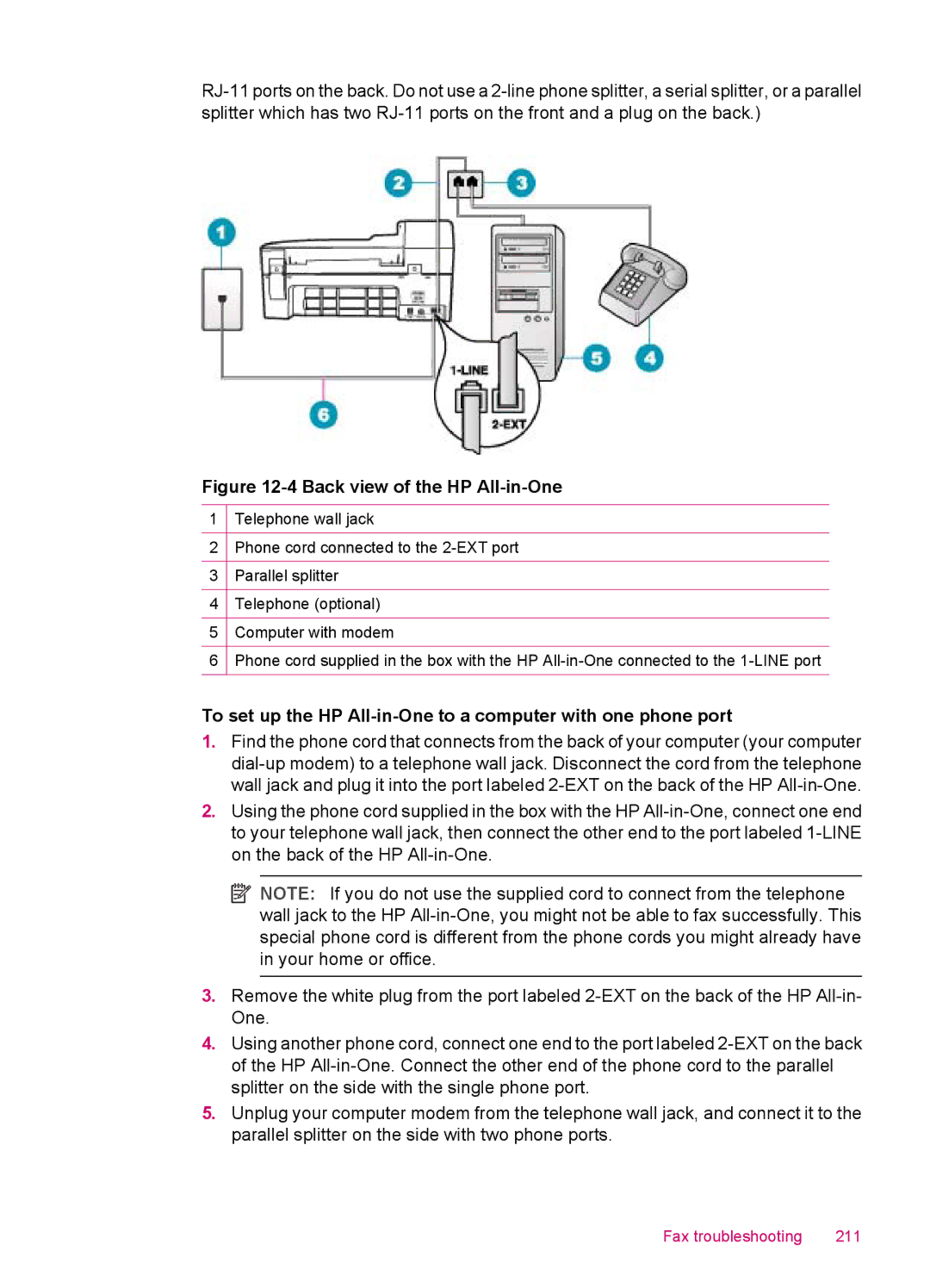 HP J5780, J5788, J5750, J5740 manual Fax troubleshooting 211 