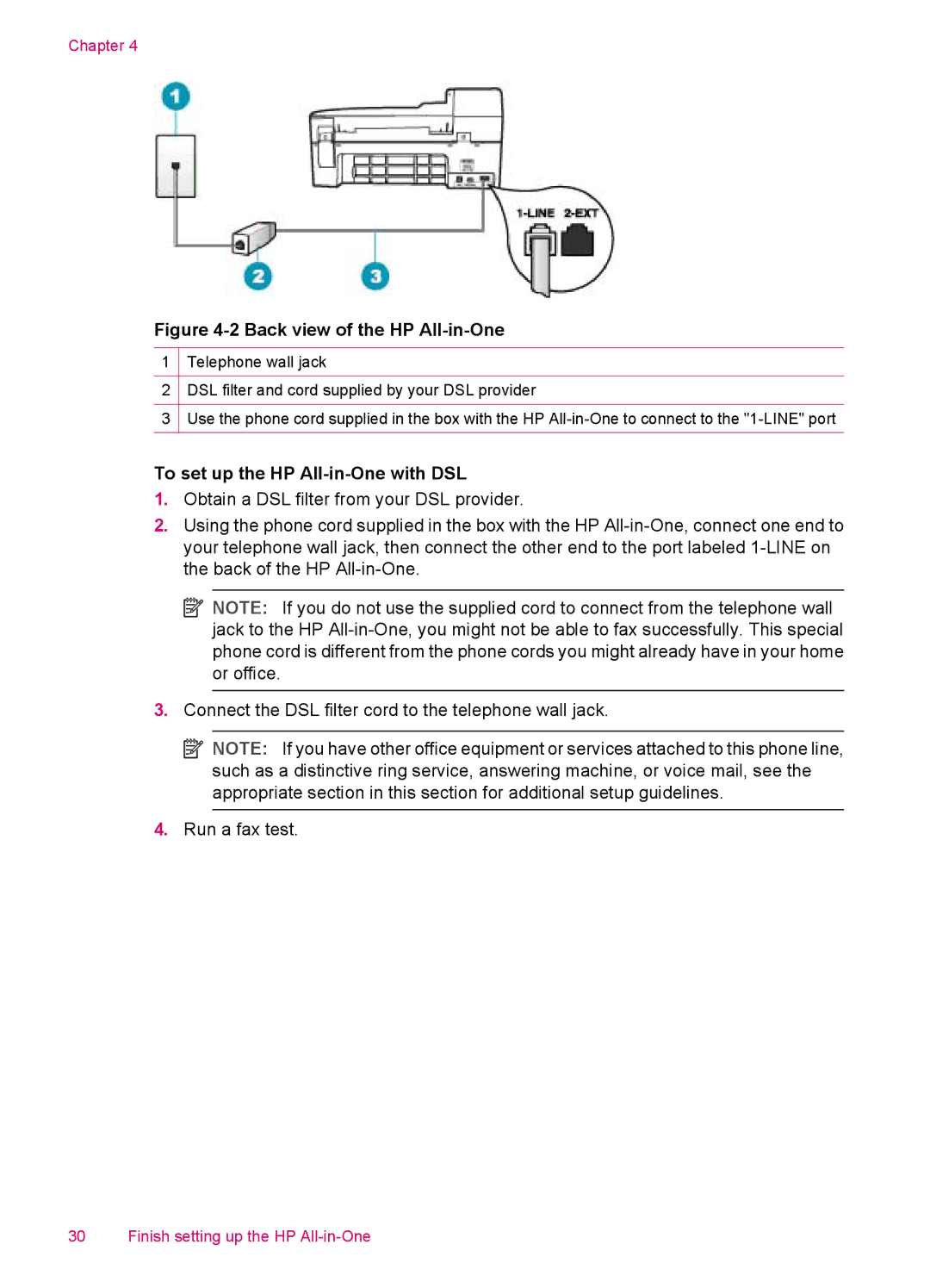 HP J5788, J5780, J5750, J5740 manual To set up the HP All-in-One with DSL 