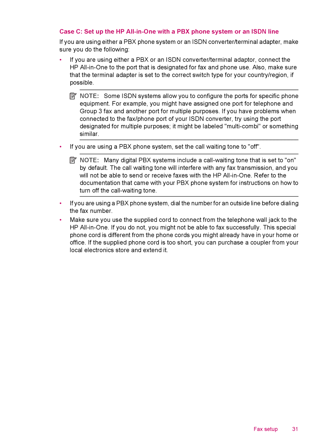 HP J5780, J5788, J5750, J5740 manual Fax setup 