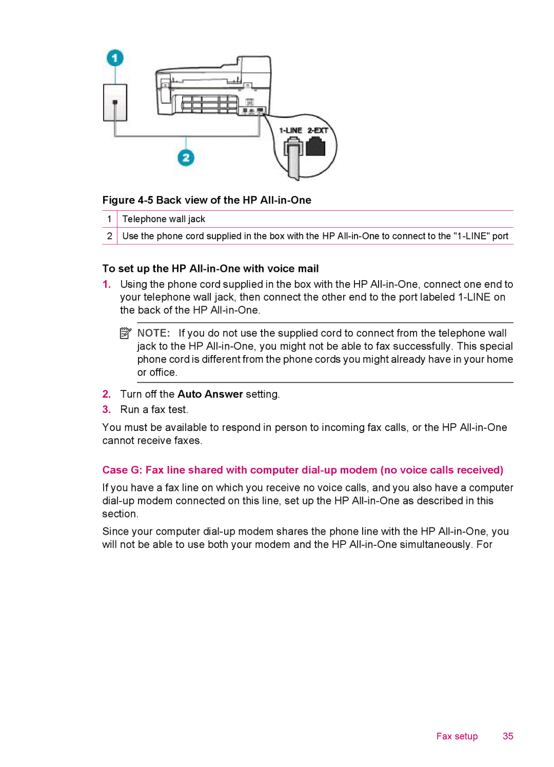 HP J5780, J5788, J5750, J5740 manual To set up the HP All-in-One with voice mail 