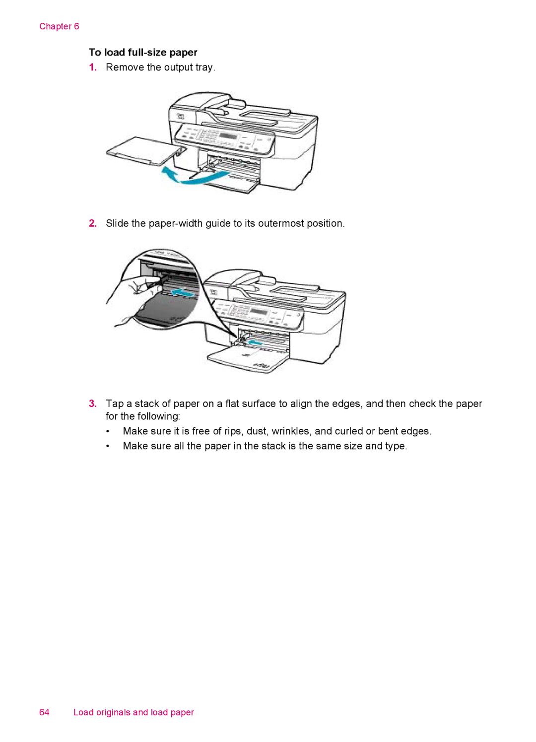 HP J5750, J5788, J5780, J5740 manual To load full-size paper 