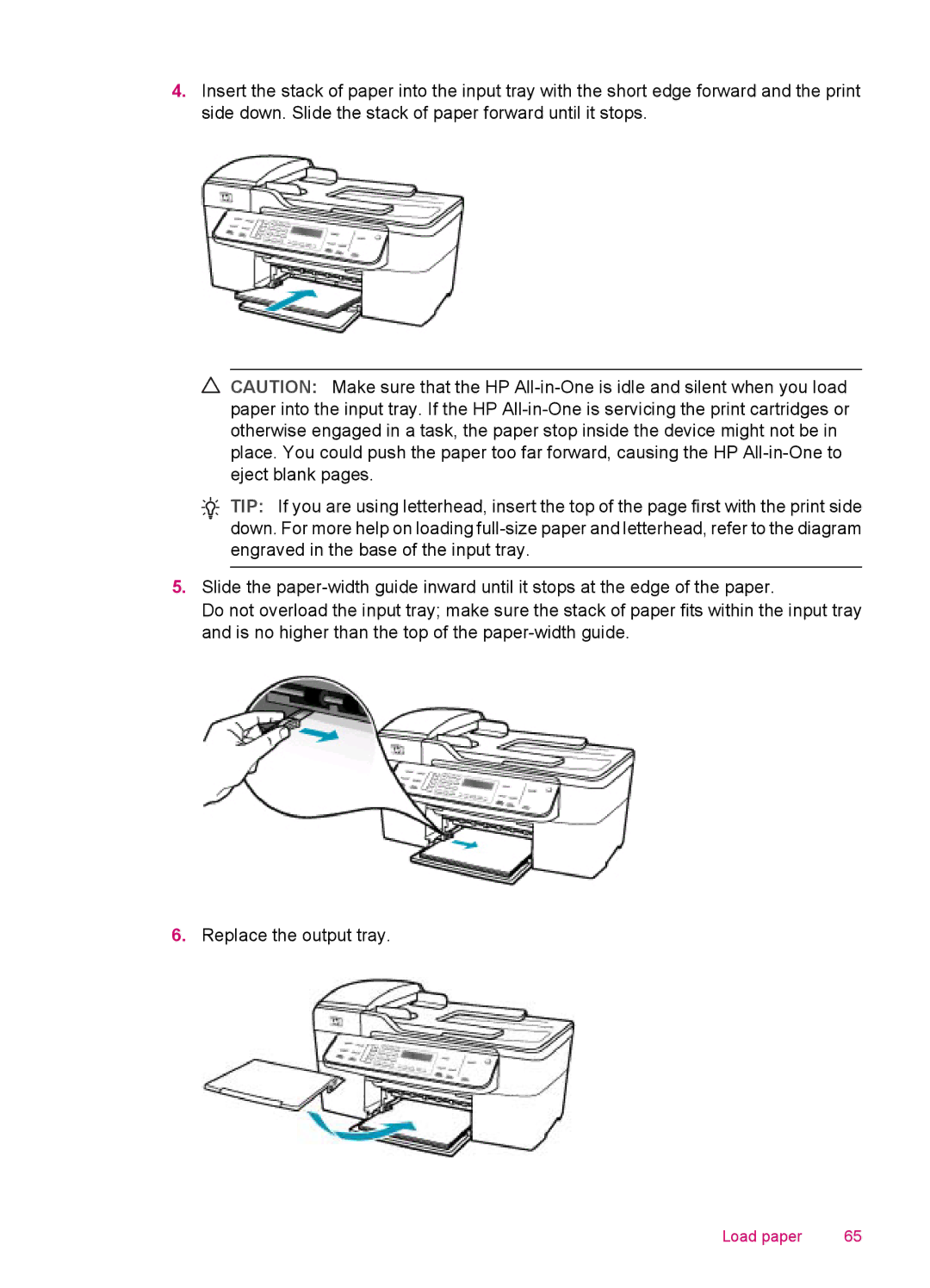 HP J5740, J5788, J5780, J5750 manual Load paper 