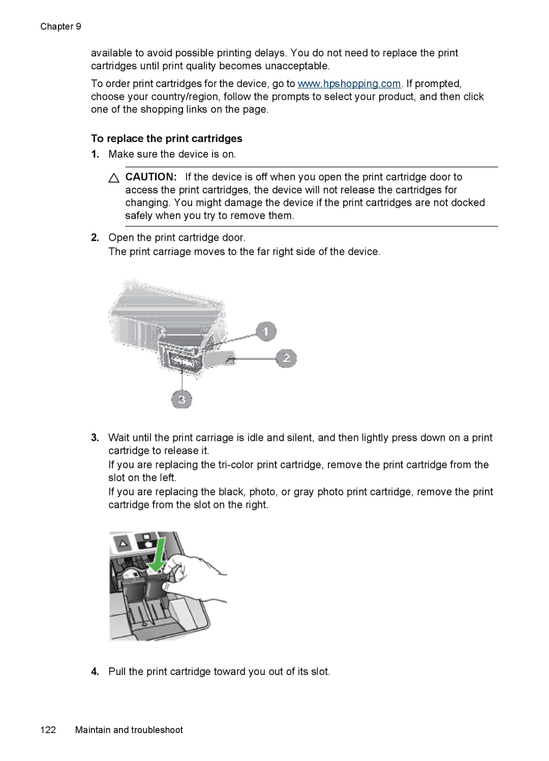 HP J6400 manual To replace the print cartridges 