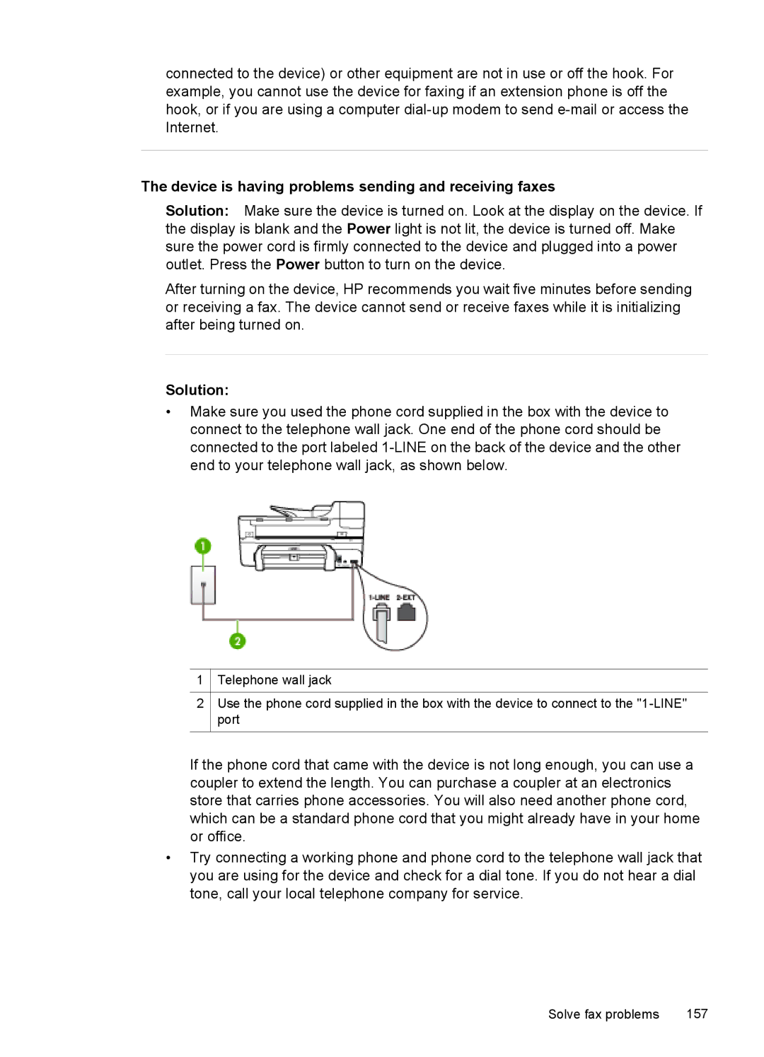 HP J6400 manual Device is having problems sending and receiving faxes 